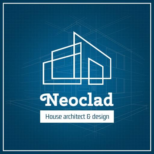 Contemporary Blue Architecture Design Showcasing Structural Precision Logo Template