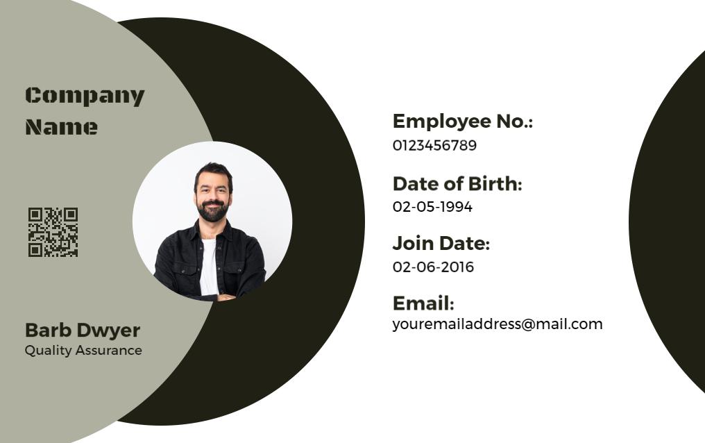 Contemporary Circle Design Employee Identity Card Template