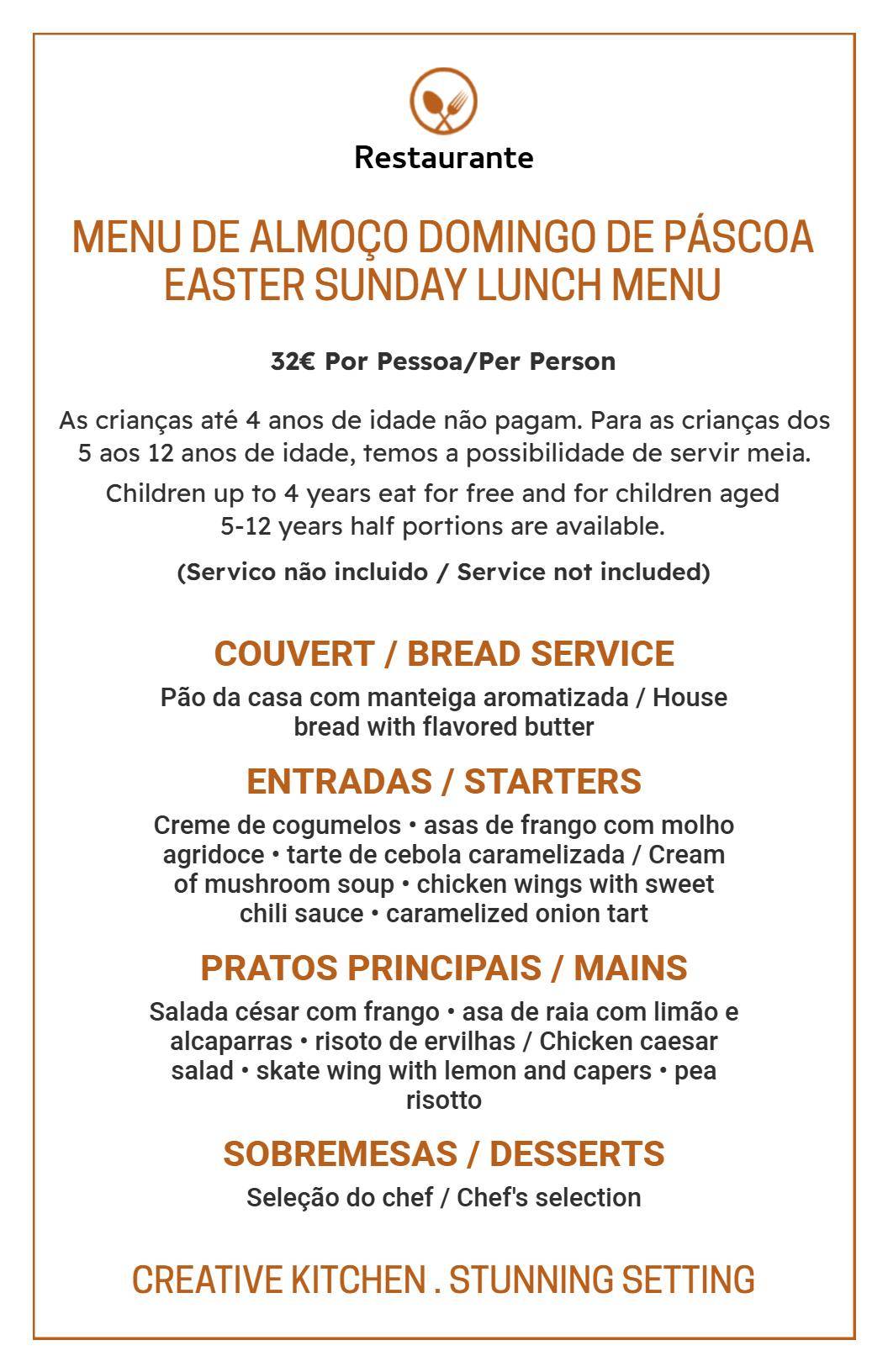 Contemporary Easter Lunch with Family Style Menu Template