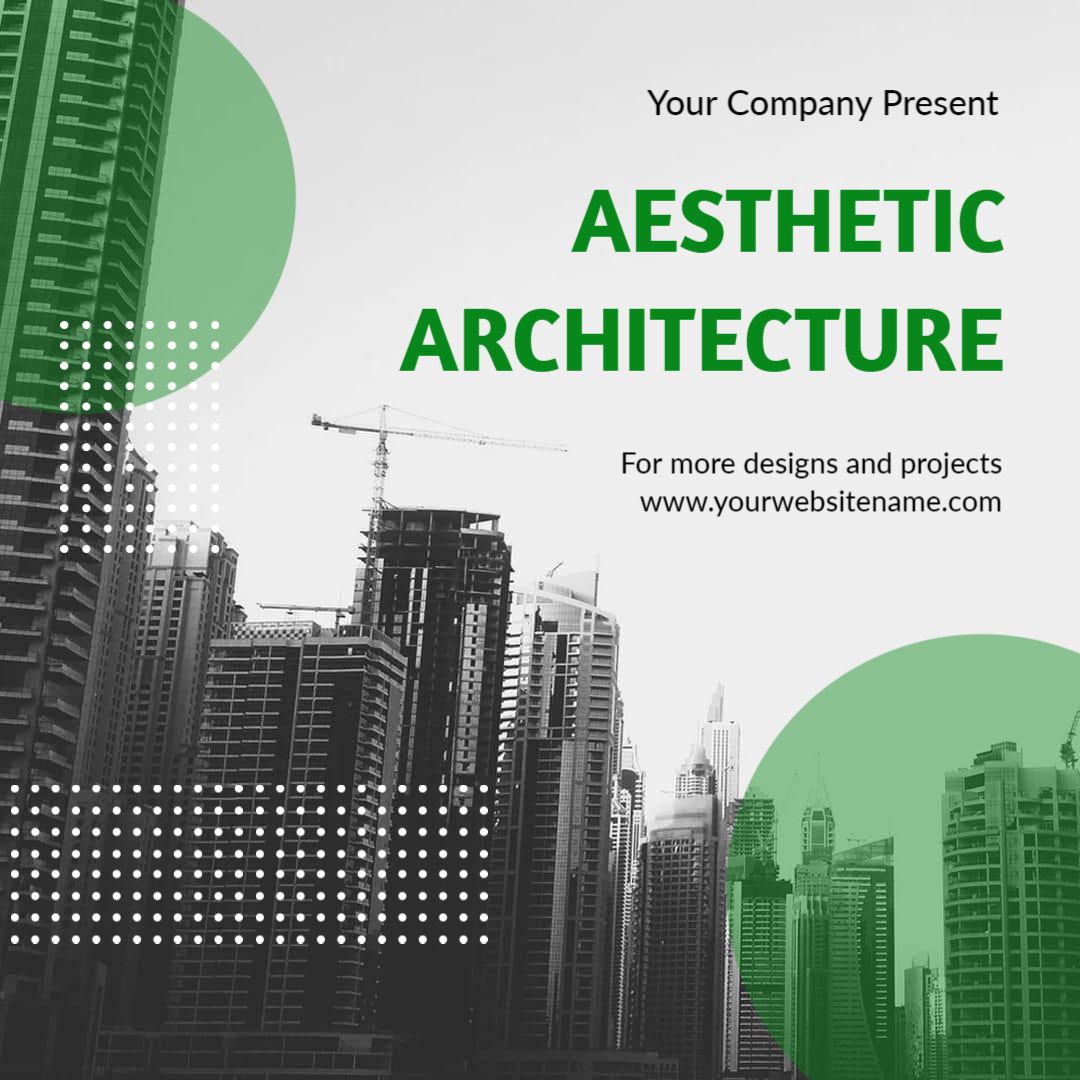Contemporary Green Geometry for Aesthetic Architecture Ad Template