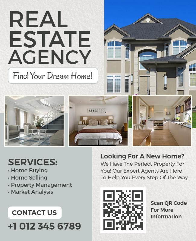 Contemporary Home Search Real Estate Agency Flyer Template