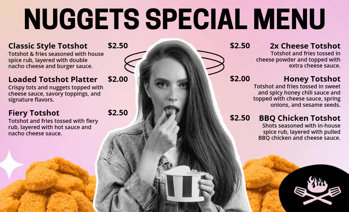 Contemporary Illustrated Nuggets Special Menu Template