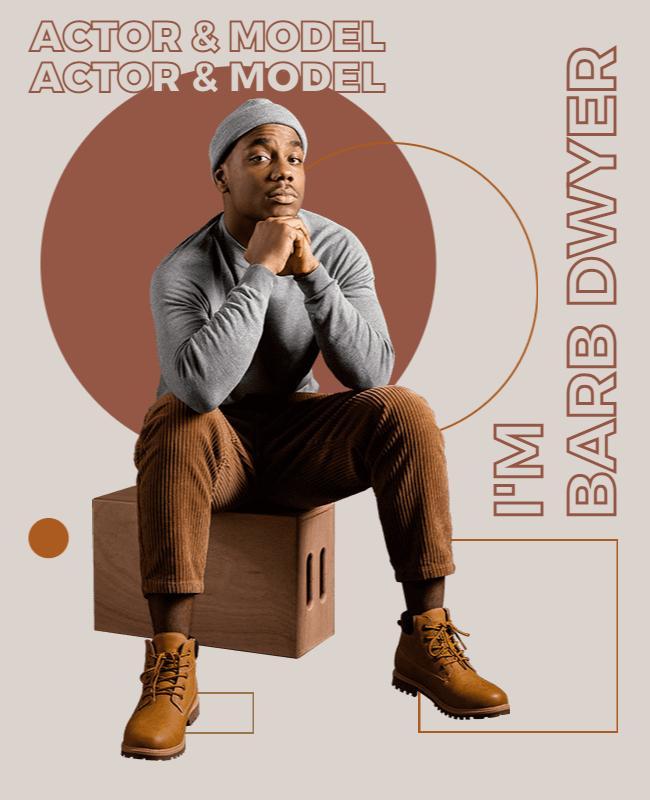 Contemporary Minimalist Actor Model Portfolio Poster Template