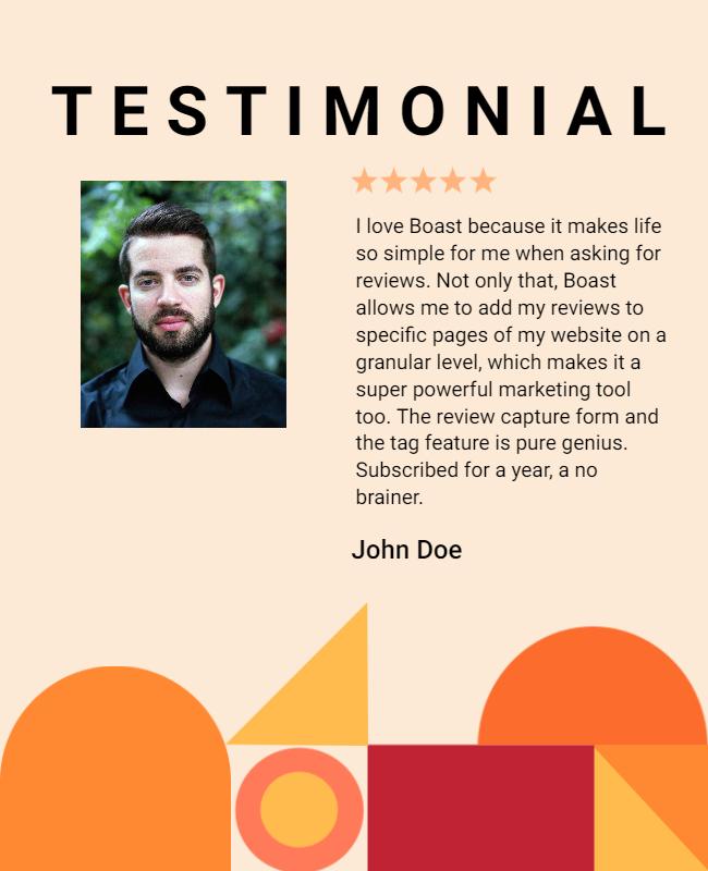 Contemporary Minimalist Testimonial Review Feedback Poster Template