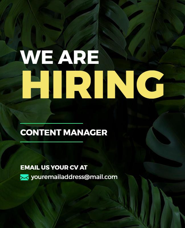 Content Manager Hiring Announcement Flyer Template