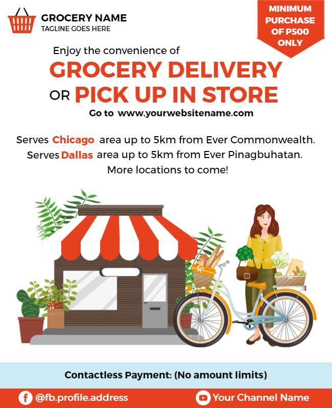 Convenient Grocery Delivery and Pickup Flyer Template