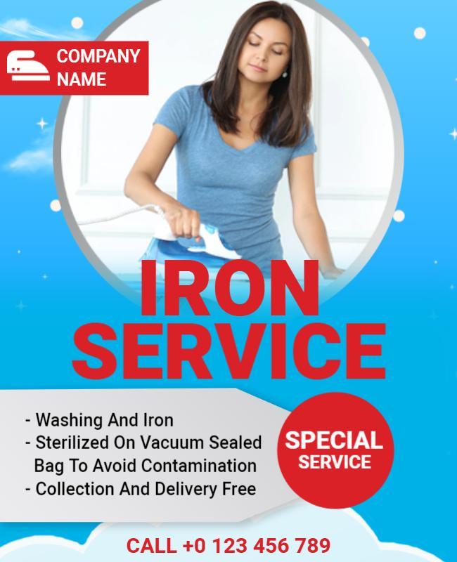 Convenient Laundry Ironing Service Flyer Template