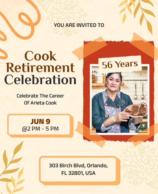 Cook Retirement Celebration Event Flyer Template