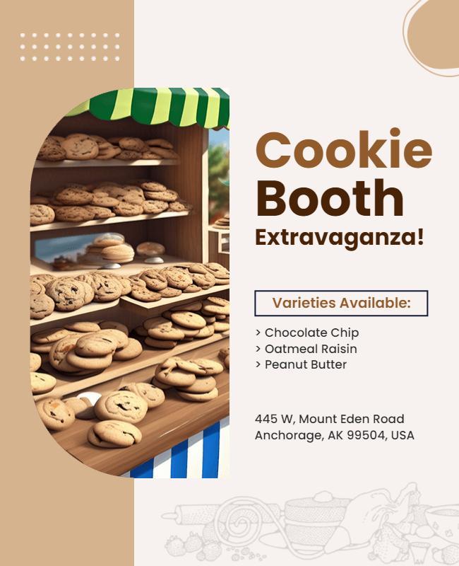 Cookie Booth Event with Delicious Varieties Flyer Template