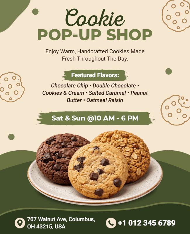 Cookie Pop-up Shop Event Flyer Template