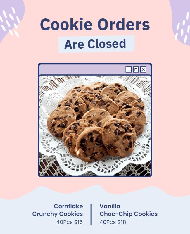 Cookie Sale Closed Announcement Flyer Template