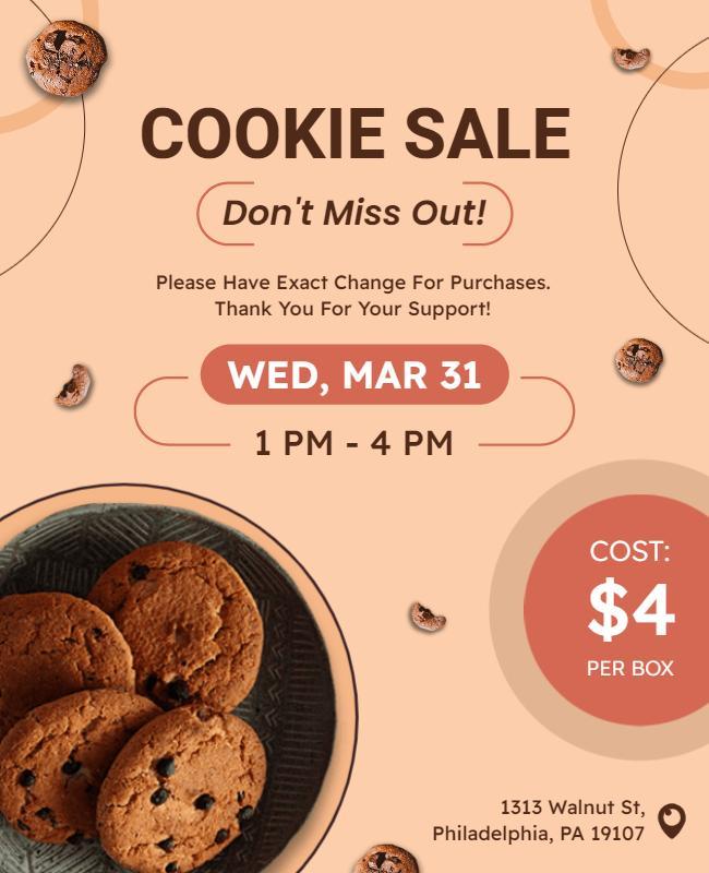 Cookie Sale Event Announcement Flyer Template