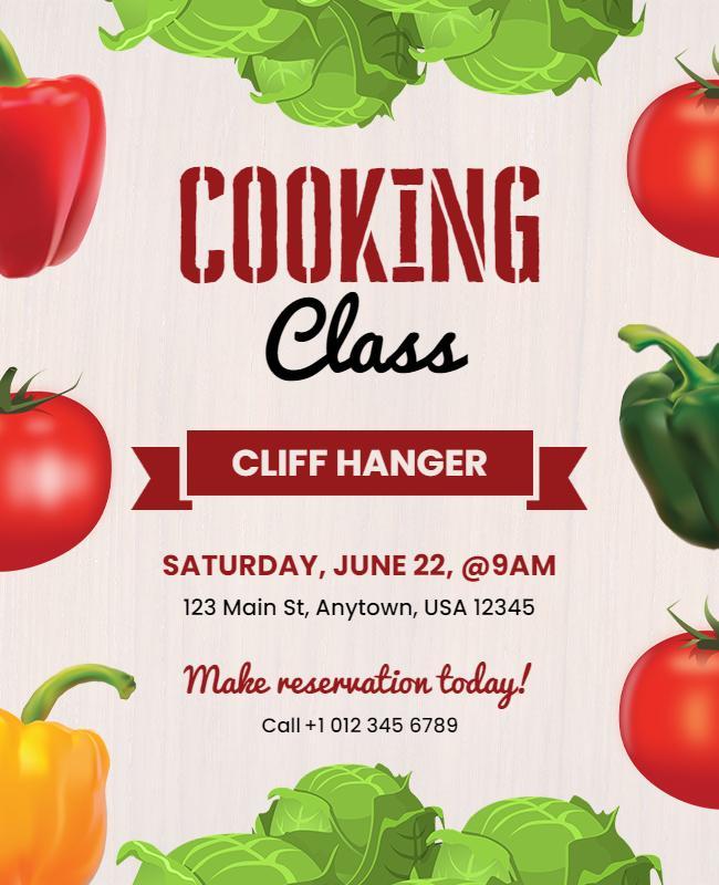 Cooking Class Reservation Flyer Template