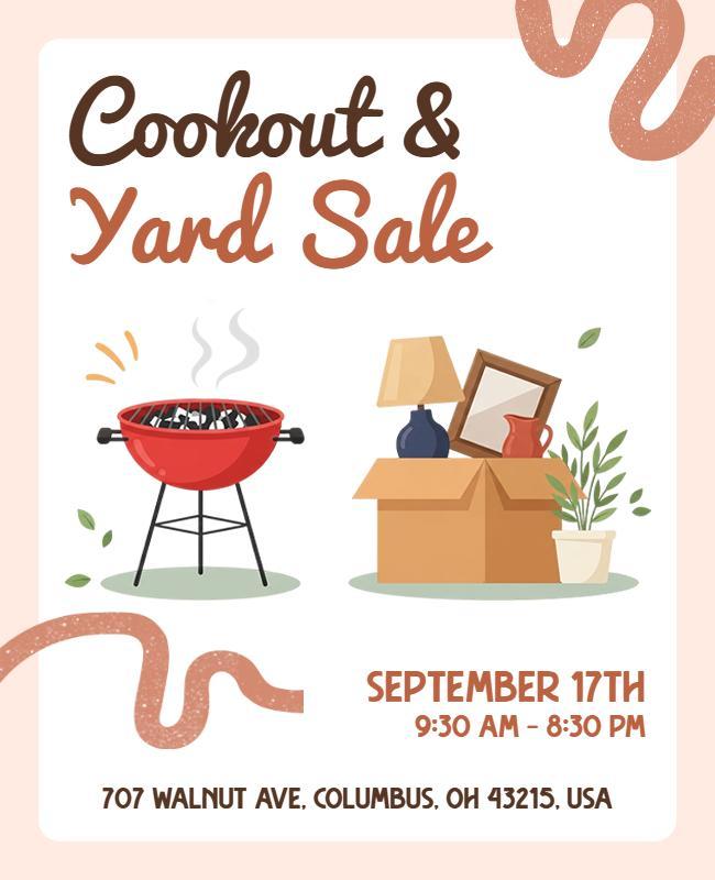 Cookout and Yard Sale Event Poster Template