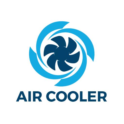 Cool Blue Airflow Design Showcasing HVAC Air Cooler Logo Template