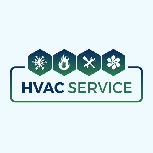 Cool Blue and Green HVAC Service Representing Comfort Needs Logo Template