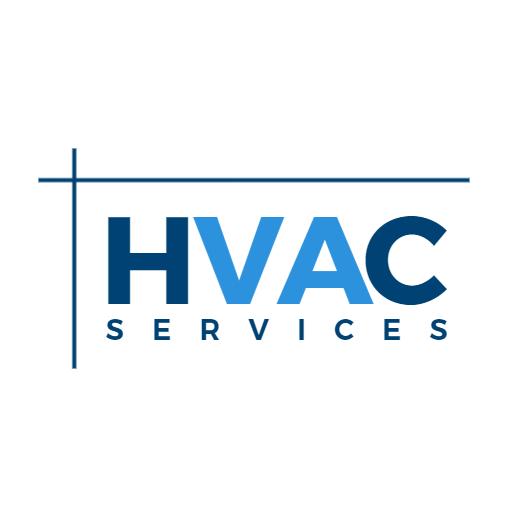 Cool Blue and White Design for HVAC Services Logo Template