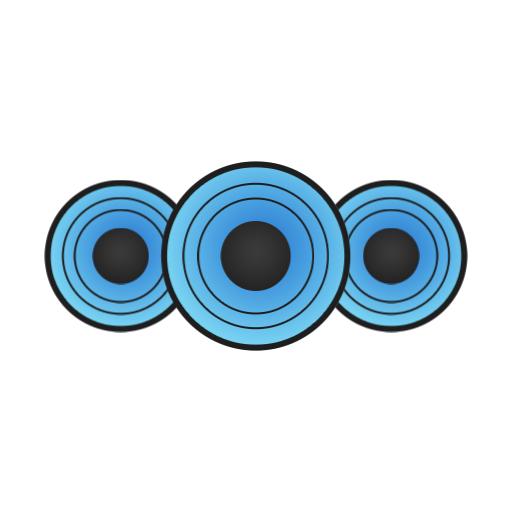 Cool Blue Circular Wave Sound Design for Speaker Logo Template