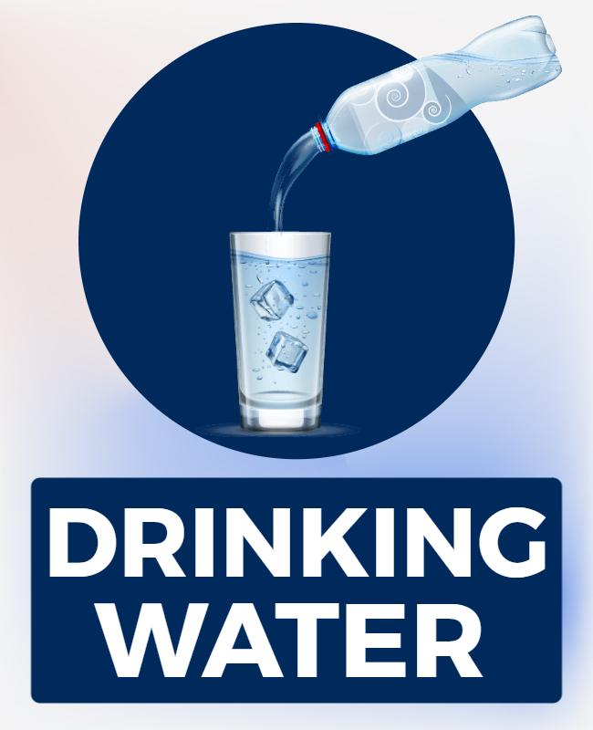 Cool Blue Refreshing Drinking Water Awareness Poster Template