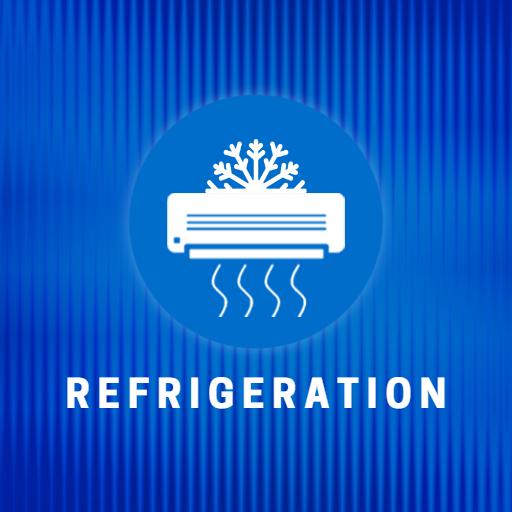 Cool Blue Refrigeration System Showcasing Air Conditioner Logo Template