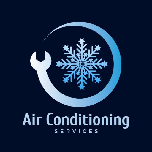 Cool Blue Snowflake Design Representing HVAC Services Logo Template