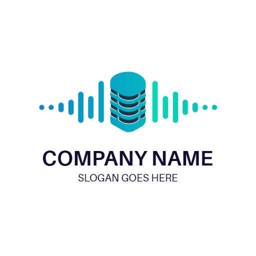 Cool Blue Sound Wave Design for Dynamic Music Logo Template