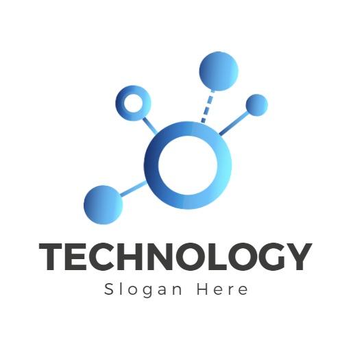 Cool Blue Tech Circles Representing Innovation and Technology Logo Template