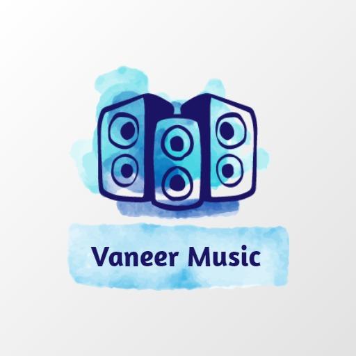 Cool Blue Watercolor Style Representing Music Vibes Logo Template
