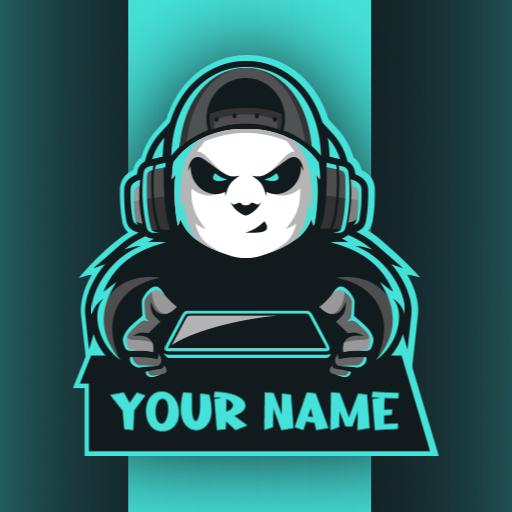 Cool Panda Mascot Gaming Together in Competitive Esports Logo Template