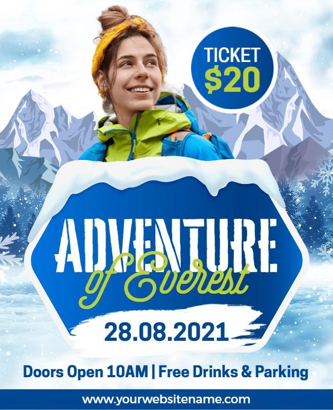 Cool Winter Adventure of Everest Excursion Poster Template