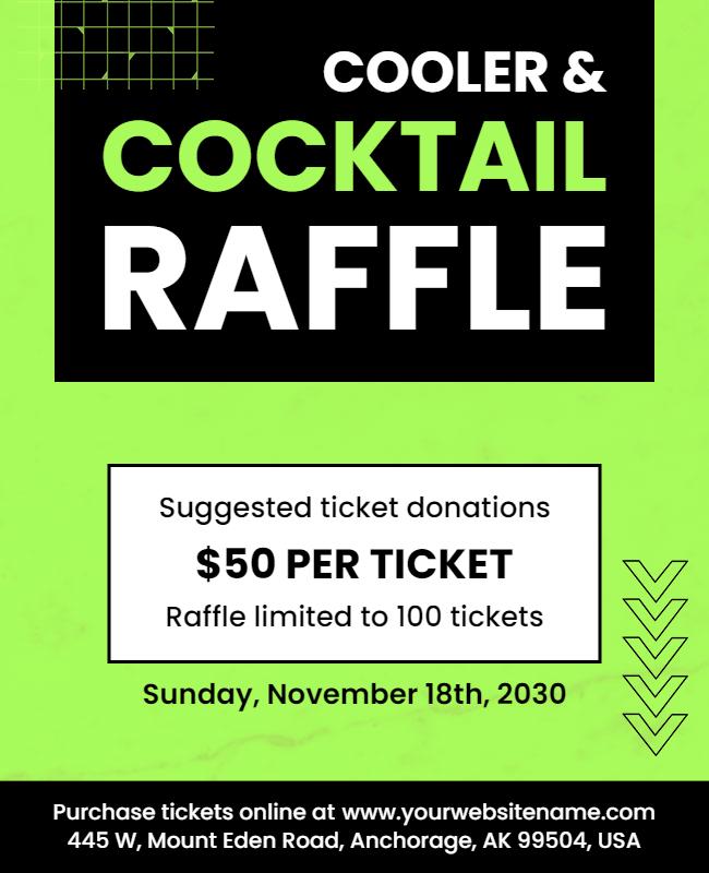 Cooler and Cocktail Raffle Event Flyer Template