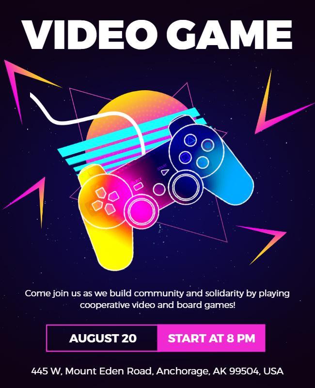 Cooperative Video and Board Game Event Flyer Template