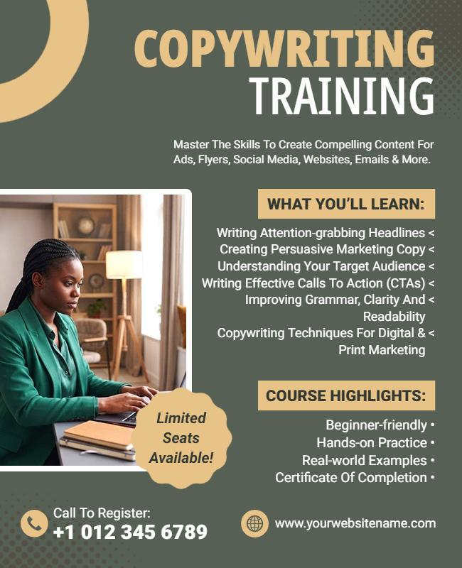 Copywriting Training Flyer Template