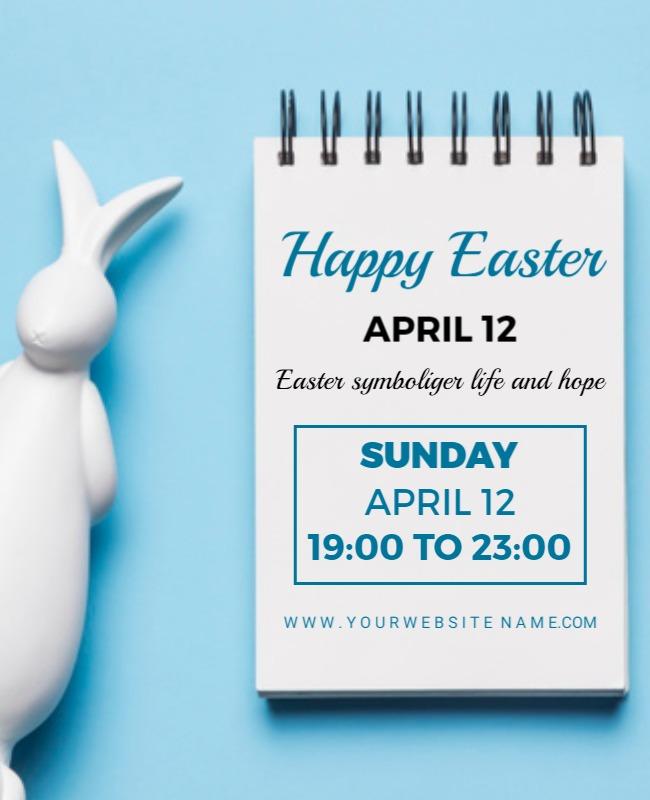 Cornflower and Cornflower Easter Day Poster Template