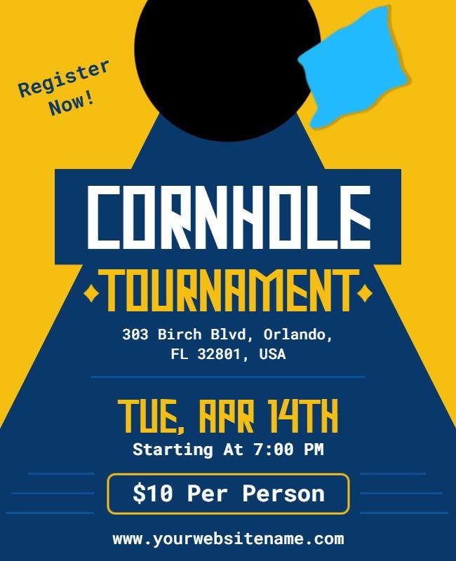 Cornhole Tournament Event Poster Template