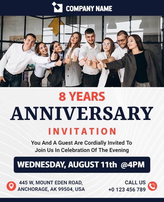 Corporate Anniversary Celebration Invitation Flyer Template