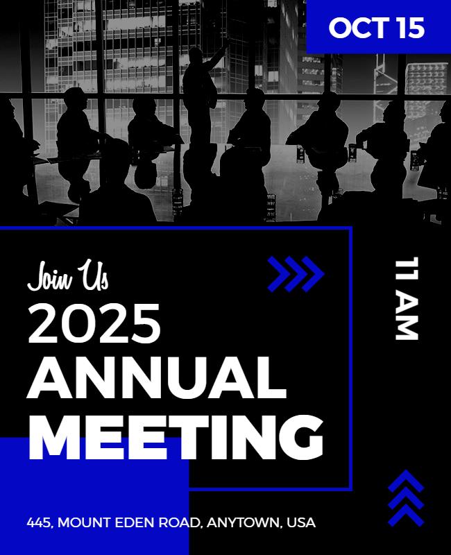 Corporate Annual Meeting Invitation Flyer Template