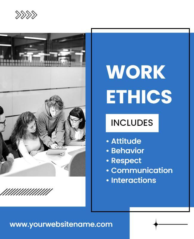 Corporate Blue Work Ethics Training Workshop Poster Template