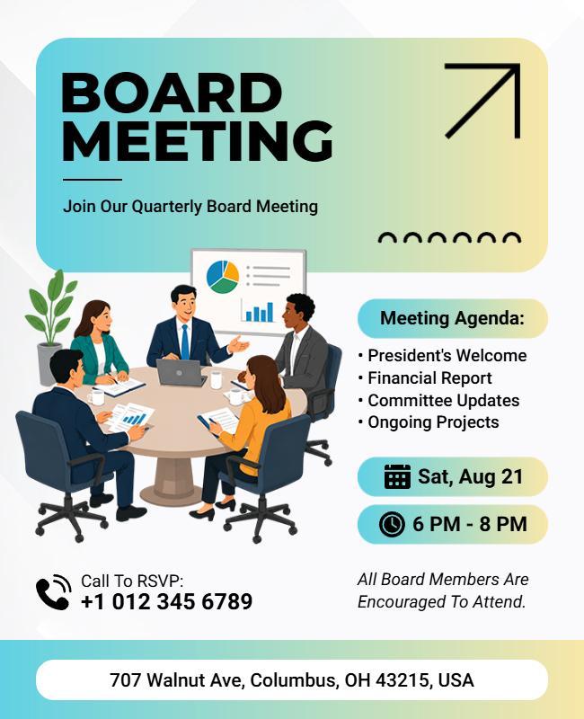 Corporate Board Meeting Flyer Template