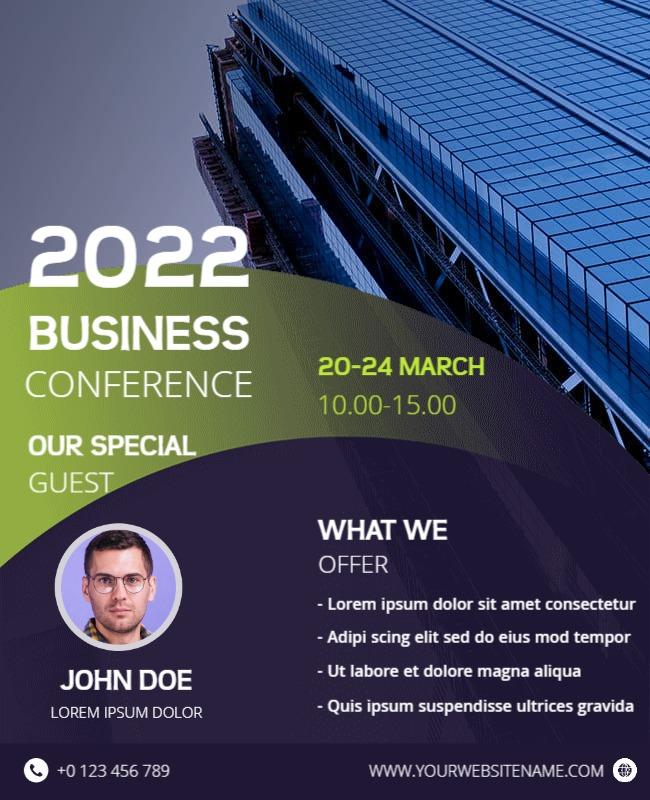 Modern Green Business Conference Networking Flyer Template