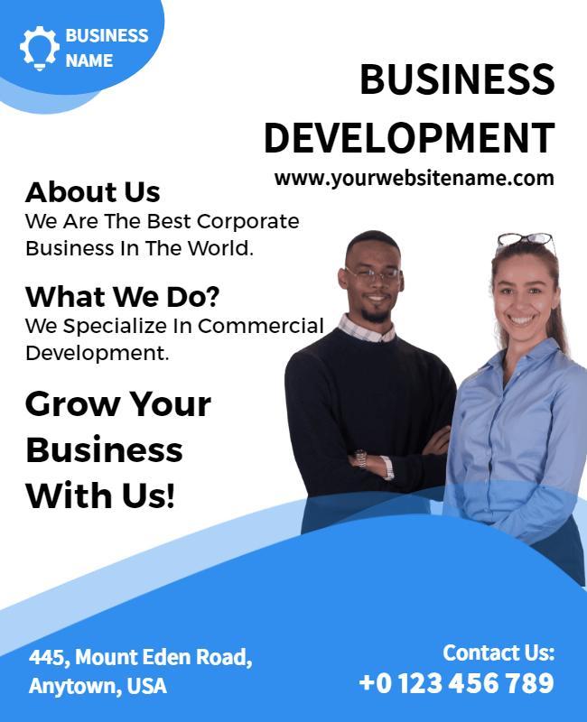 Professional Blue Corporate Business Development Flyer Template