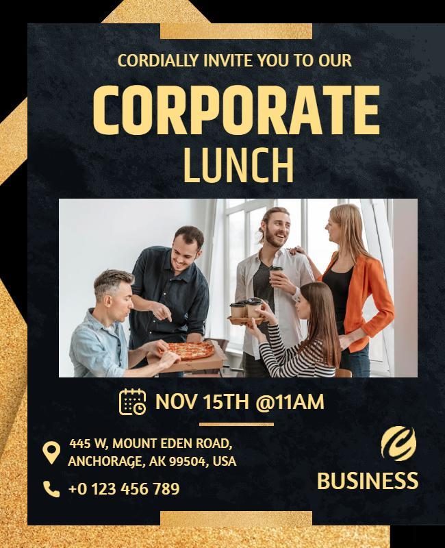 Corporate Business Lunch Invitation Flyer Template