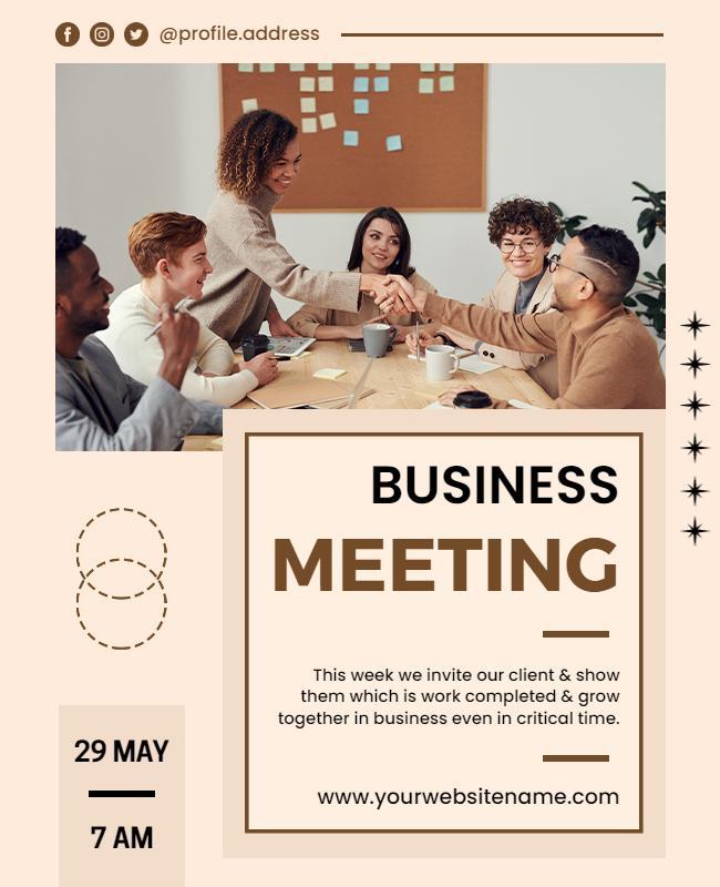 Corporate Business Meeting Invitation Flyer Template