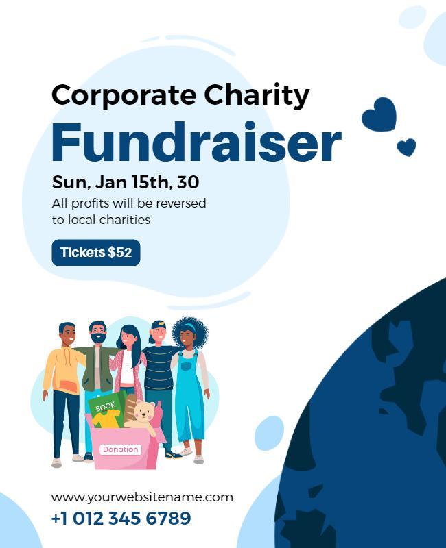 Corporate Charity Fundraiser Event Flyer Template