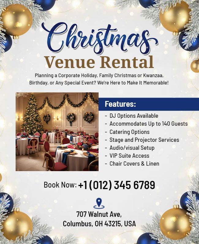 Corporate Christmas Venue Rental Flyer Template