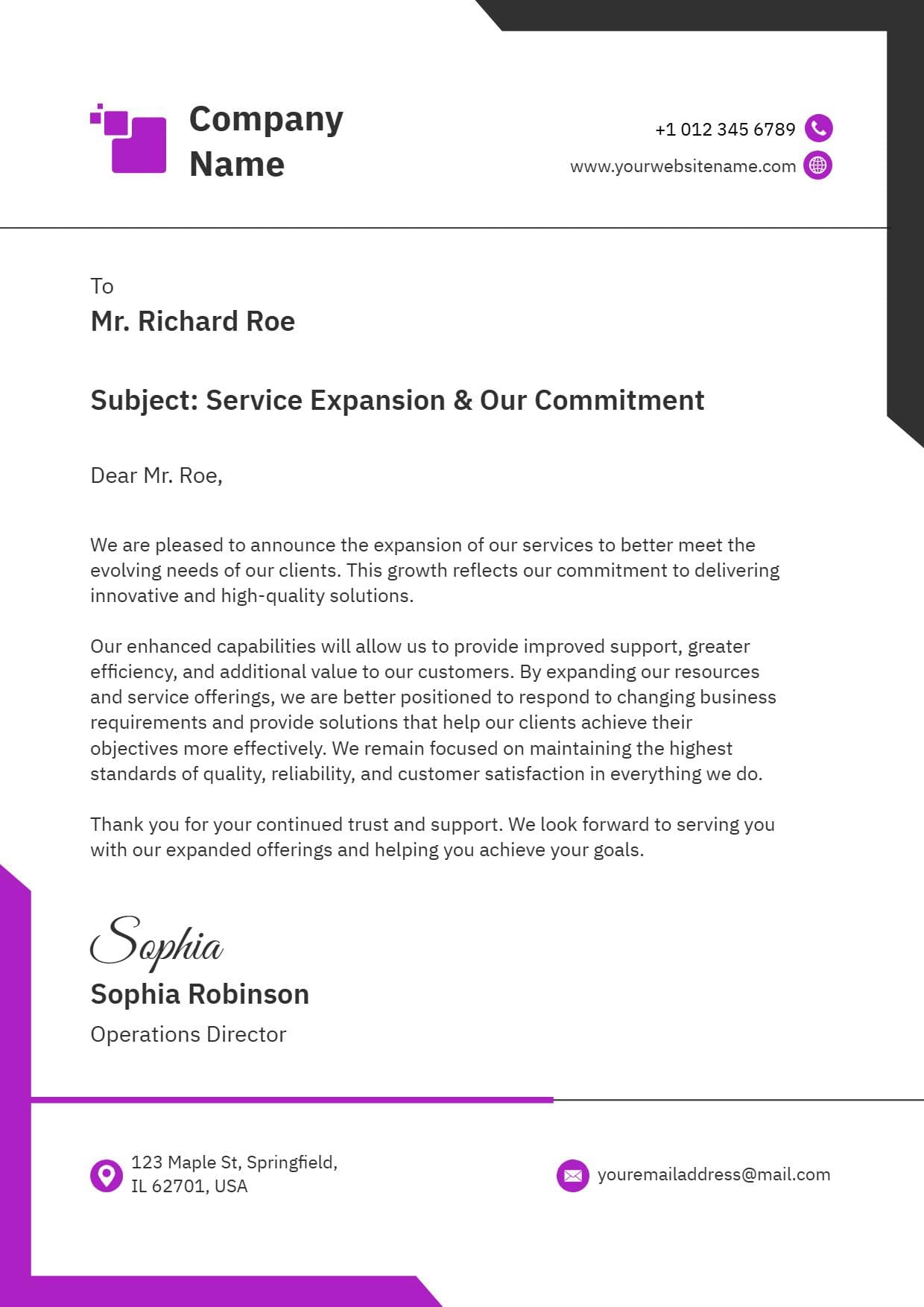 Corporate Client Engagement Letterhead Template