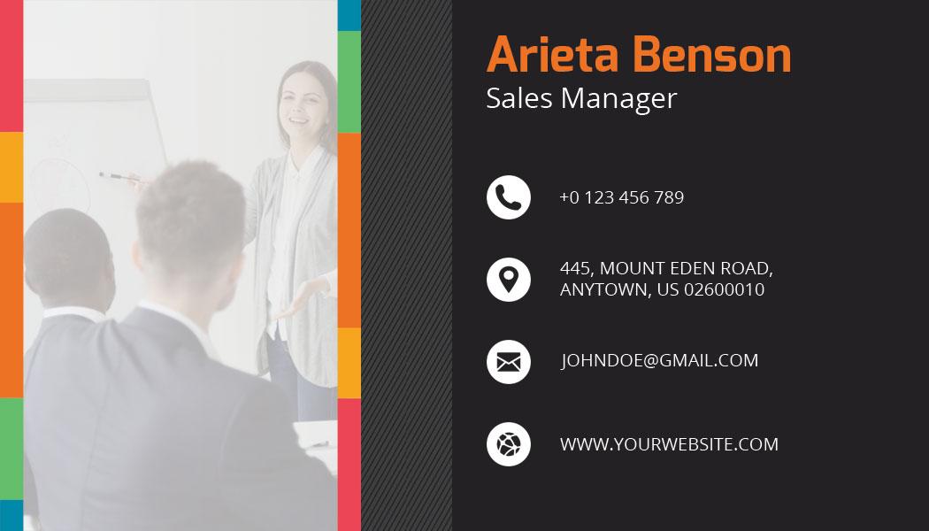 Corporate Colorful Sales Manager Business Card Template
