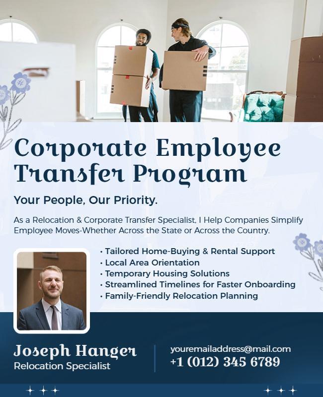 Corporate Employee Relocation Services Flyer Template