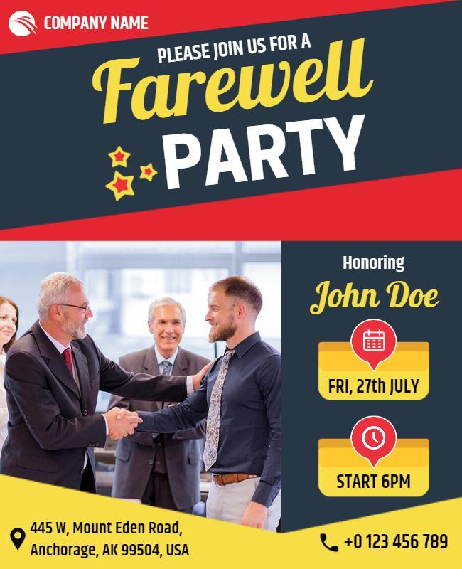 Corporate Farewell Celebration Invitation Flyer Template