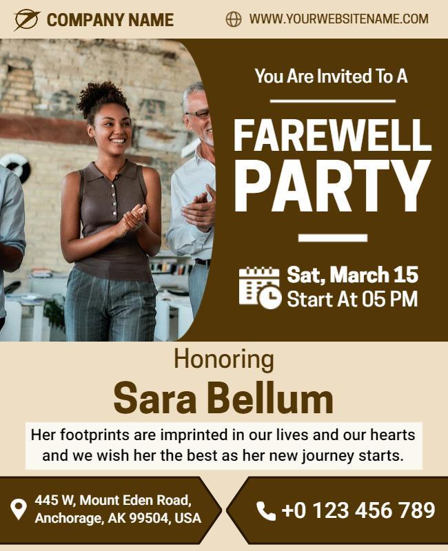 Corporate Farewell Party Invitation Flyer Template